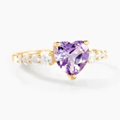 Bague Fany Or Jaune Améthyste Oxyde De Zirconium