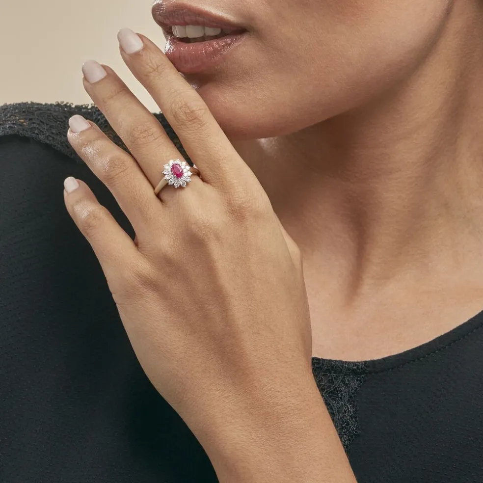 Bague Ivan Or Jaune Rubis Et Diamant