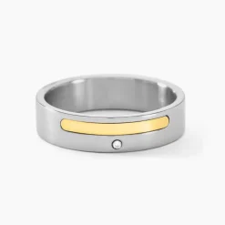 Bague Jourdan Ahou Acier Blanc Diamant