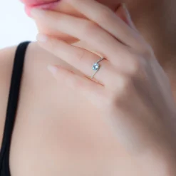 Bague Loriane Or Blanc Quartz Et Diamant