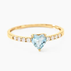 Bague Love Ring Or Jaune Topaze Oxyde De Zirconium