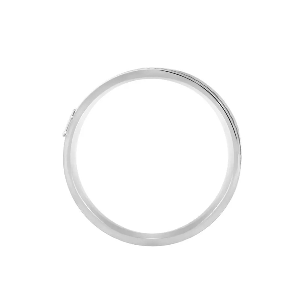 Bague Madine Acier Blanc Diamant