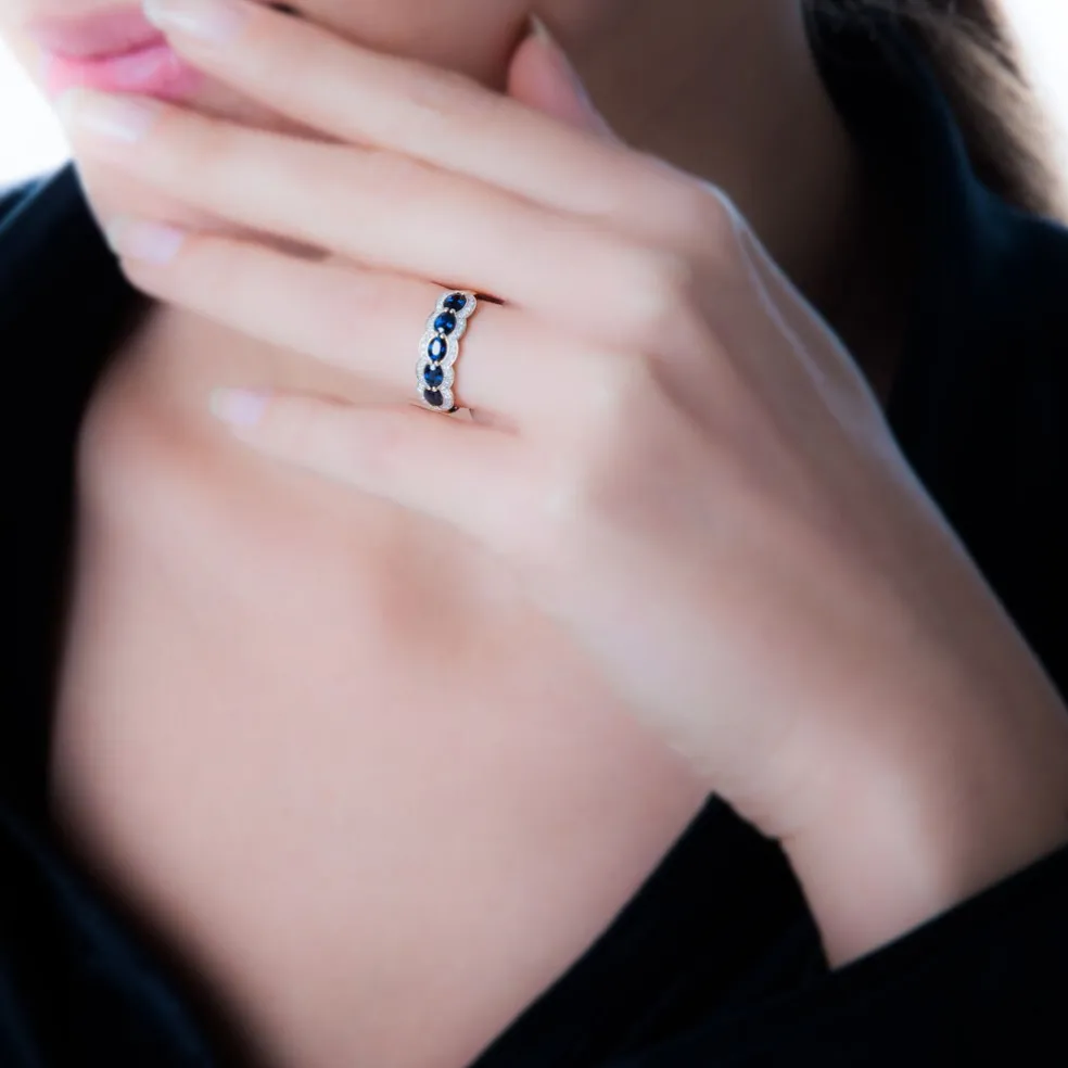 Bague Margaux Or Jaune Grenat Et Diamant