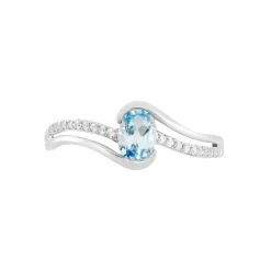 Bague Or Blanc Anja Topaze