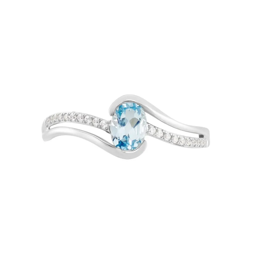 Bague Or Blanc Anja Topaze