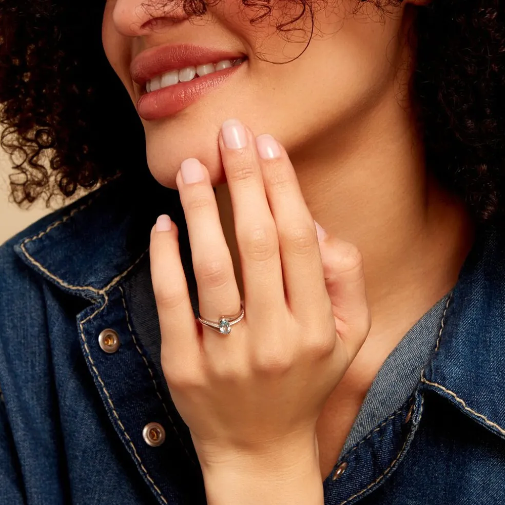 Bague Or Blanc Anja Topaze