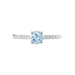 Bague Or Blanc Manon Topaze Oxydes De Zirconium