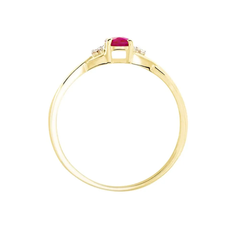 Bague Or Jaune Cassie Rubis Et Diamant