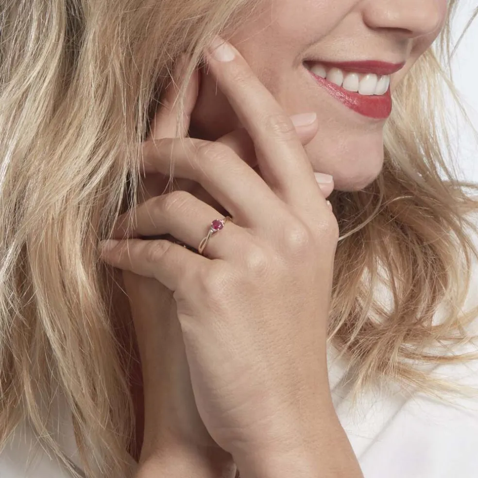 Bague Or Jaune Cassie Rubis Et Diamant
