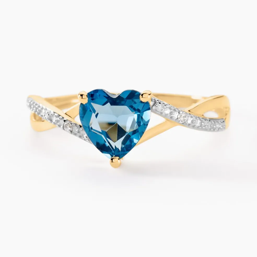 Bague Or Jaune Clothilde Topaze Oxydes De Zirconium