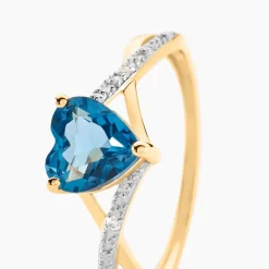 Bague Or Jaune Clothilde Topaze Oxydes De Zirconium