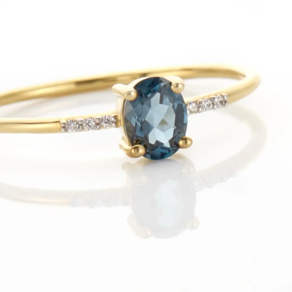 Bague Or Jaune Jehane Topaze Oxydes De Zirconium