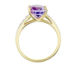 Bague Or Jaune Marie-camille Améthyste Oxydes De Zirconium