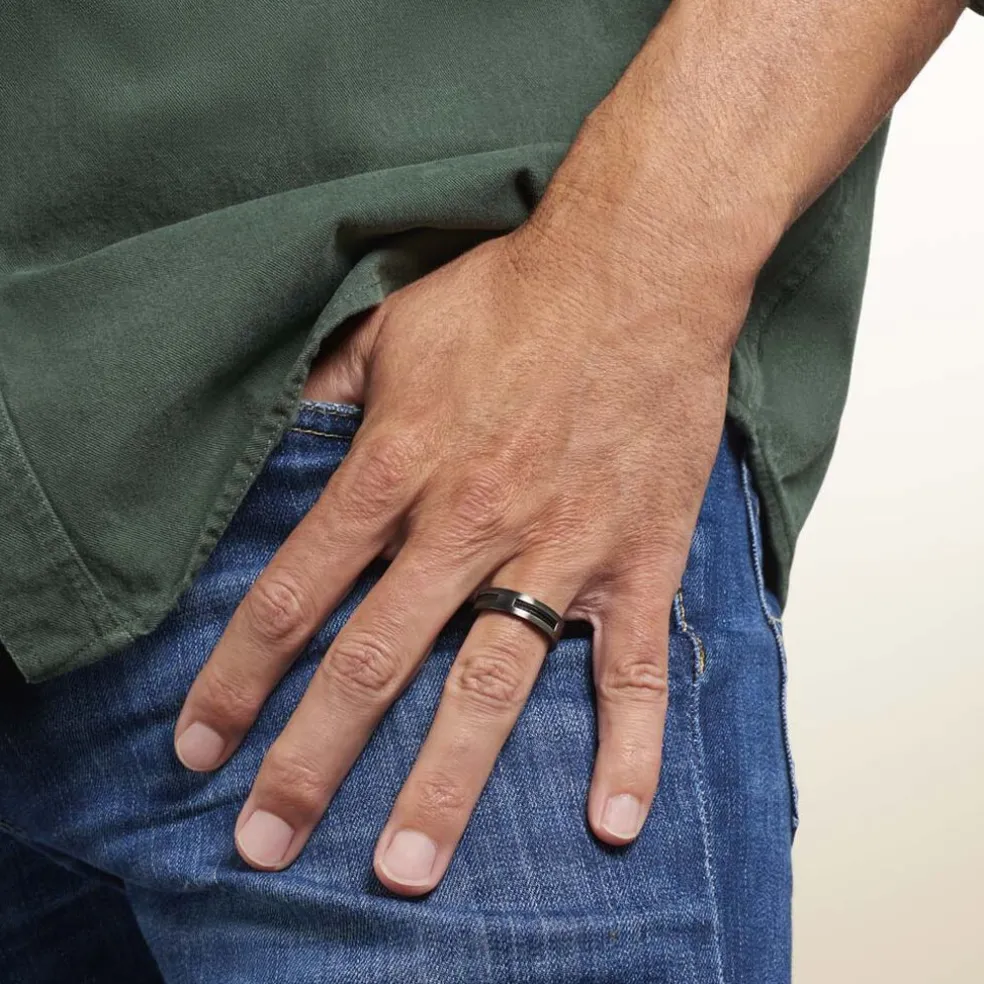 Bague Phebus Him Cosme Acier Noir