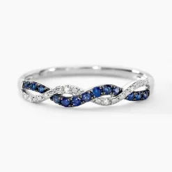 Bague Sofia Or Blanc Saphir Et Diamant