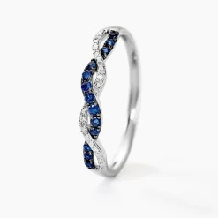 Bague Sofia Or Blanc Saphir Et Diamant
