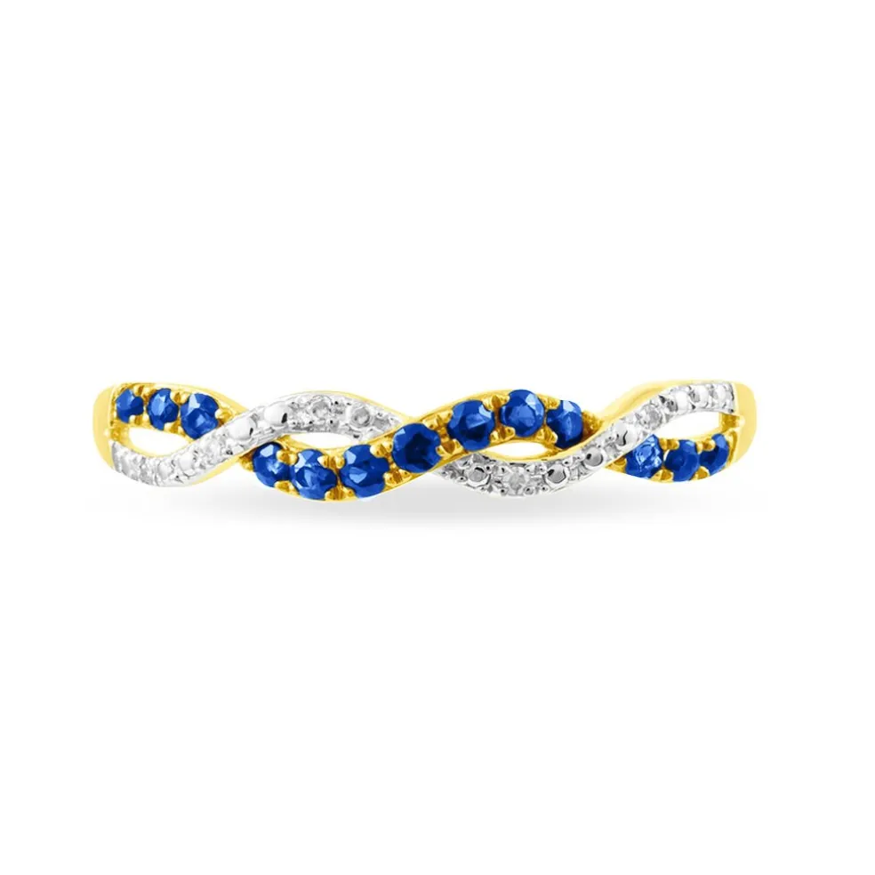 Bague Sofia Or Jaune Saphir Et Diamant