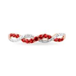 Bague Sofia Or Rose Rubis Et Diamant