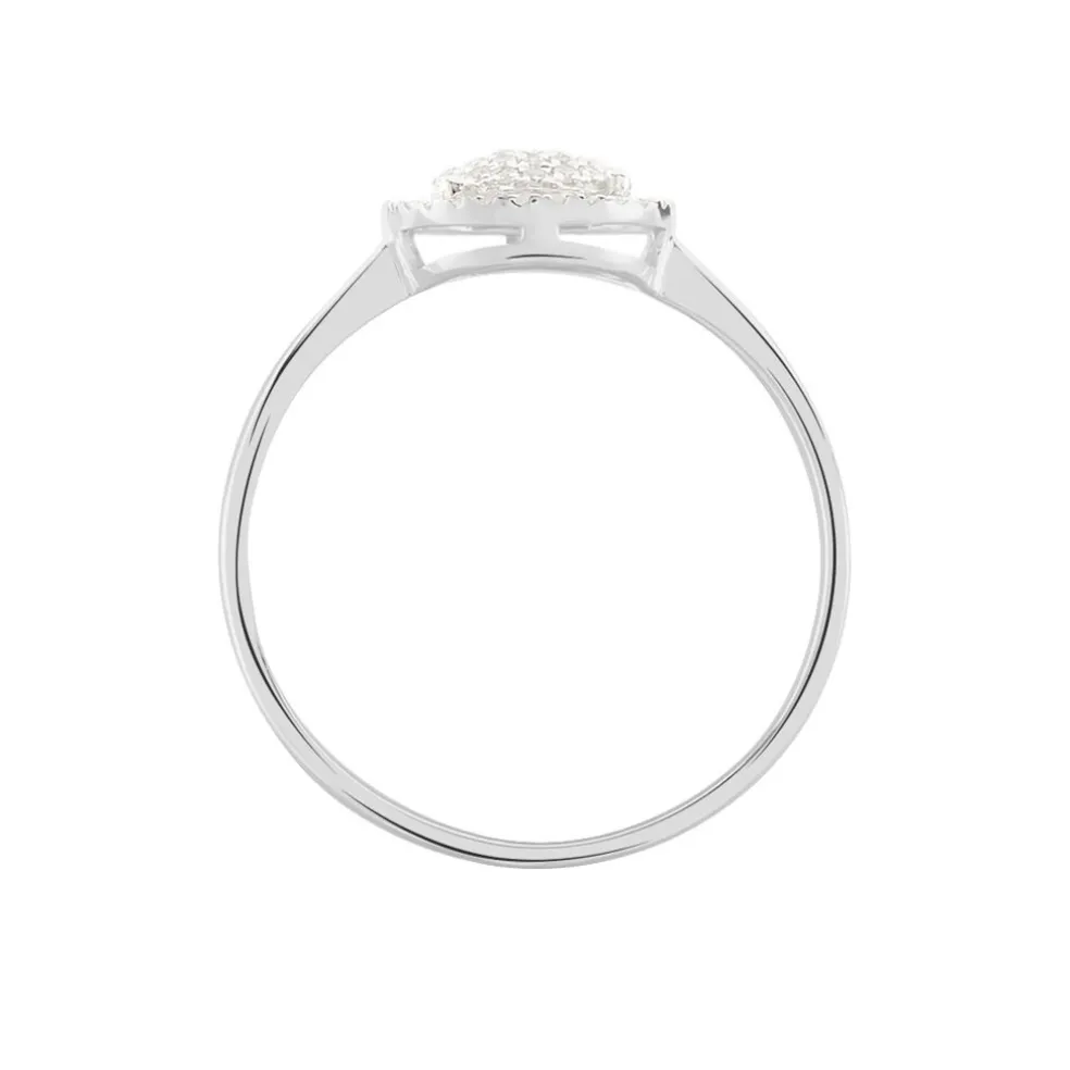 Bague Soleil D'hiver Or Blanc Diamant Divers