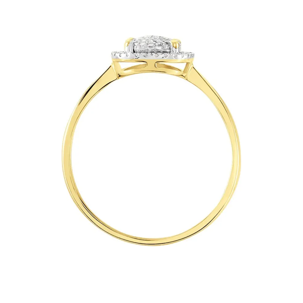 Bague Soleil D'hiver Or Jaune Diamant
