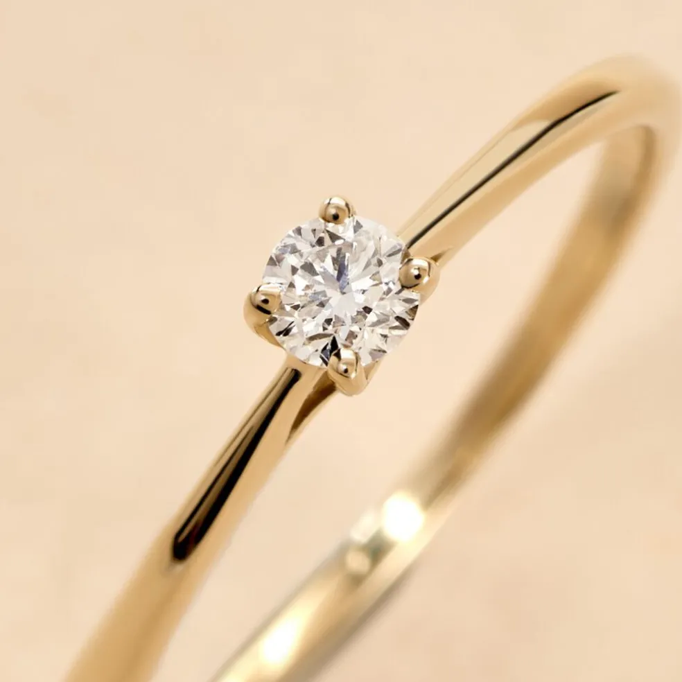 Bague Solitaire Aphrodite Or Jaune Diamant
