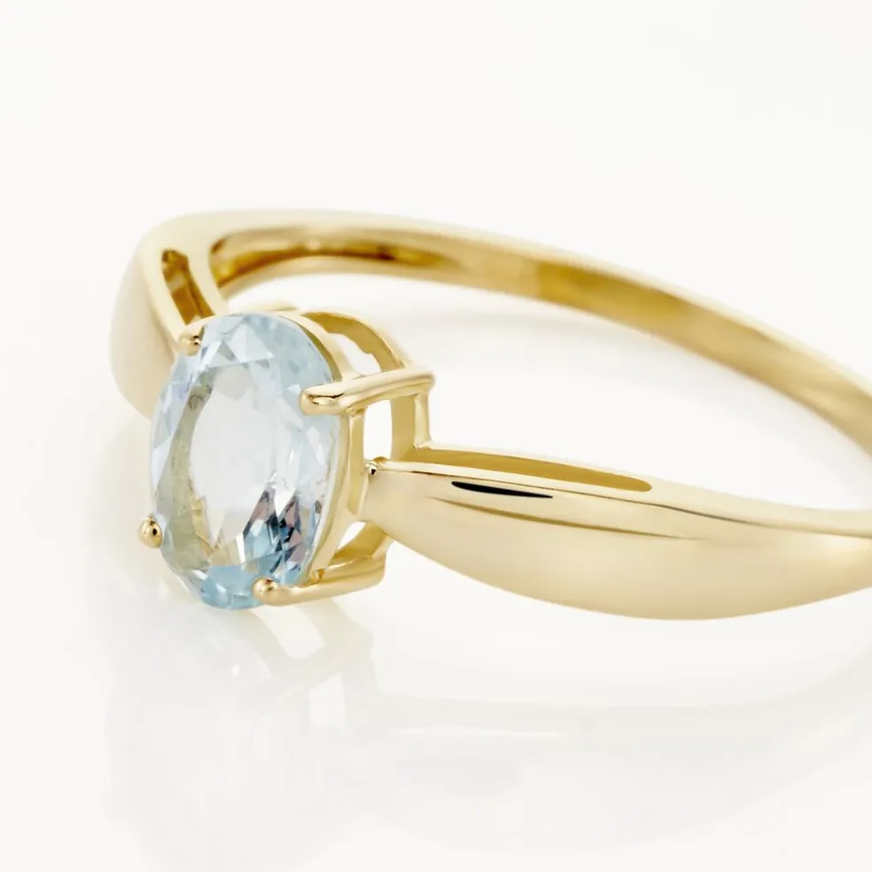 Bague Solitaire Arzula Or Jaune Topaze
