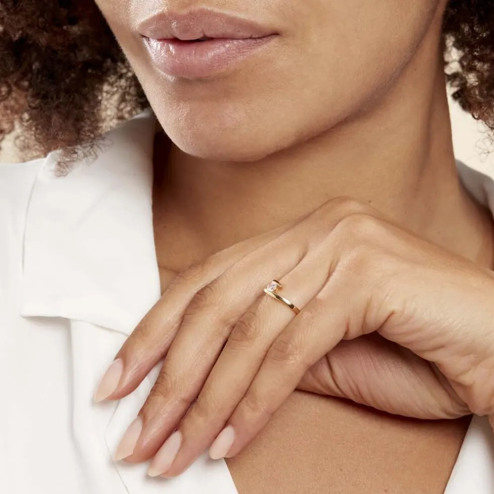 Bague Solitaire Camilia Or Jaune Oxyde De Zirconium
