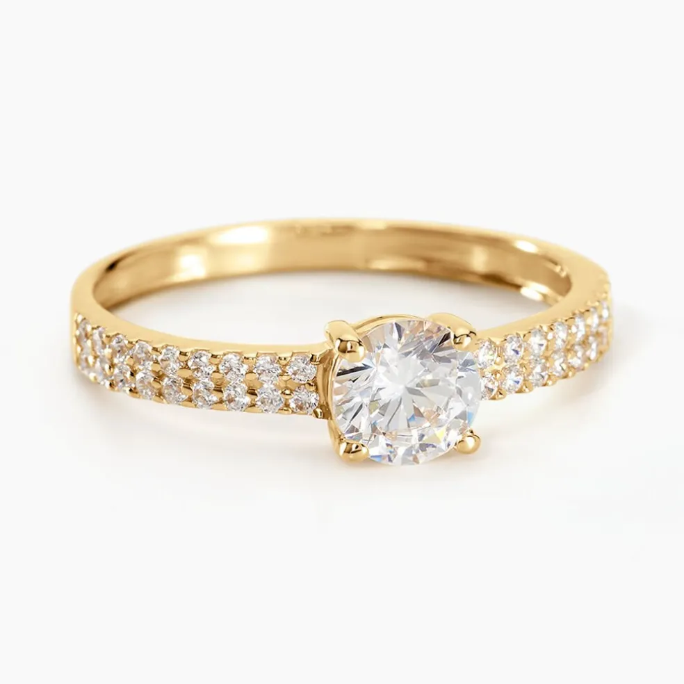 Bague Solitaire Dayna Or Jaune Oxyde De Zirconium