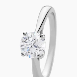 Bague Solitaire Fiona Or Blanc Diamant Synthetique