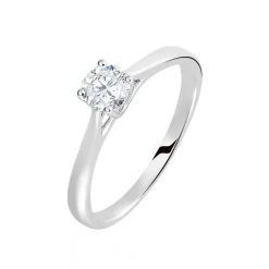 Bague Solitaire Fiona Or Blanc Diamant Synthetique