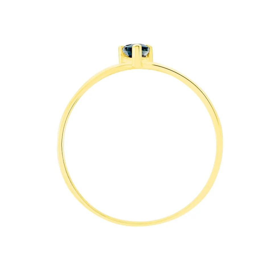 Bague Solitaire Goutte Or Jaune Saphir