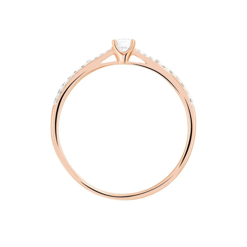 Bague Solitaire Hemera Or Rose Diamant
