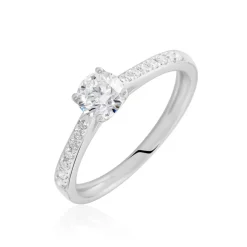 Bague Solitaire Hemera Or Blanc Diamant Synthetique