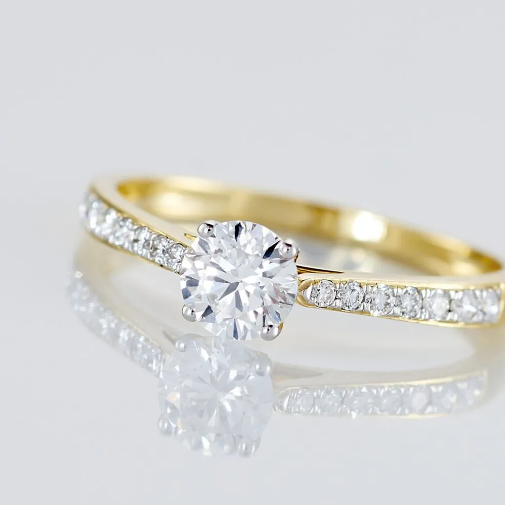 Bague Solitaire Hemera Or Jaune Diamant Synthetique