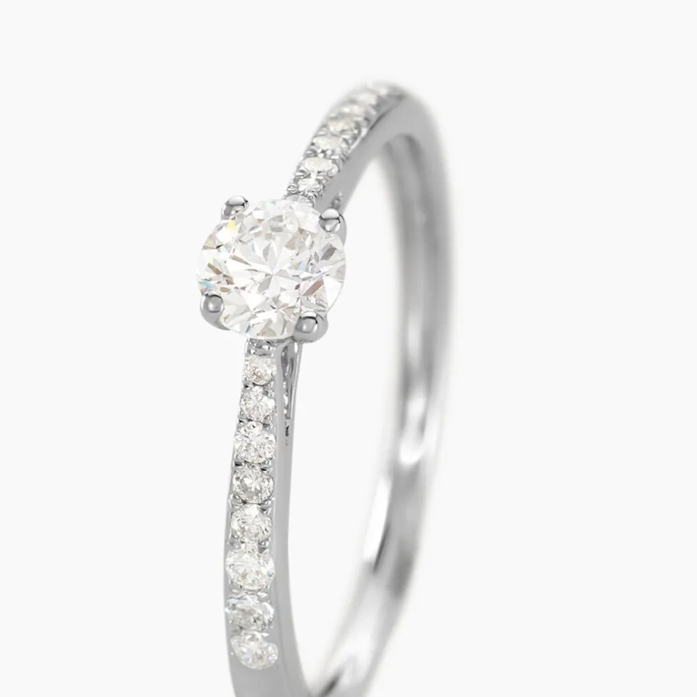 Bague Solitaire Hemera Or Blanc Diamant Synthetique