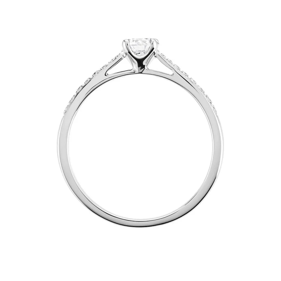 Bague Solitaire Hemera Or Blanc Diamant Synthetique