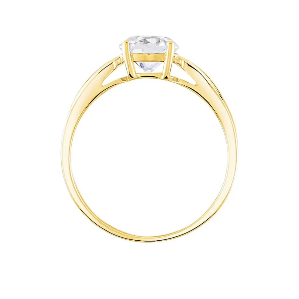 Bague Solitaire Illyana Or Jaune Oxyde De Zirconium