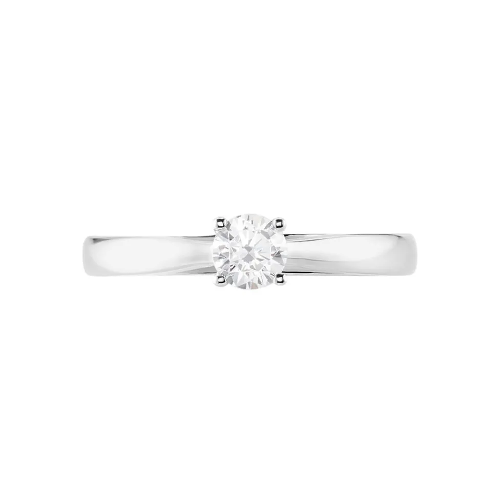 Bague Solitaire Iris Or Blanc Diamant