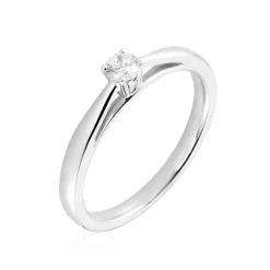 Bague Solitaire Iris Or Blanc Diamant