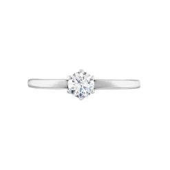 Bague Solitaire Natalia Or Blanc Diamant Synthetique