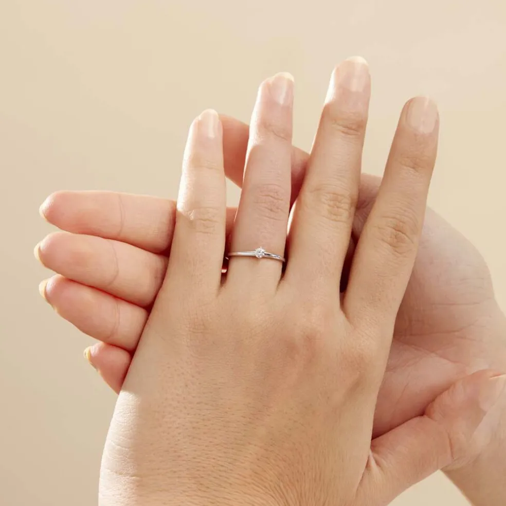 Bague Solitaire Natalia Or Blanc Diamant