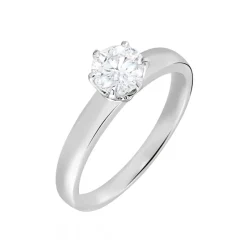 Bague Solitaire Natalia Or Blanc Diamant Synthetique