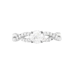 Bague Solitaire Or Blanc Nerida Diamants Synthétiques