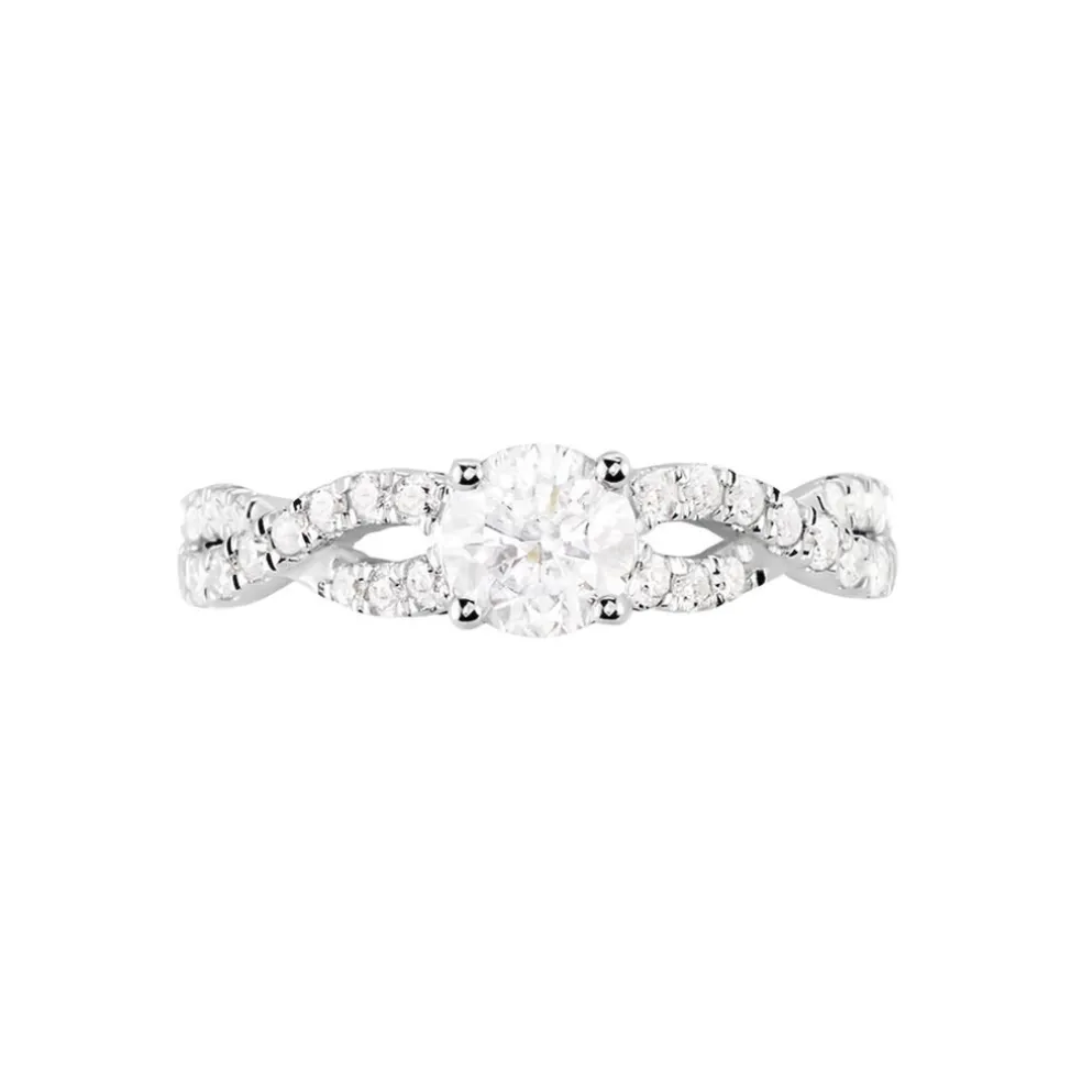 Bague Solitaire Or Blanc Nerida Diamants Synthétiques