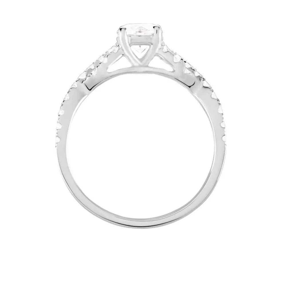 Bague Solitaire Or Blanc Nerida Diamants Synthétiques