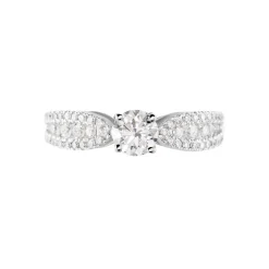 Bague Solitaire Stockholm Or Blanc Diamant Synthetique