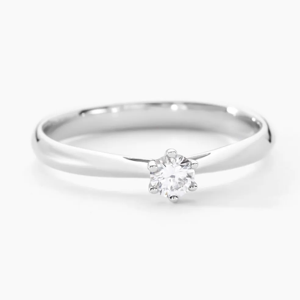 Bague Solitaire Veronika Or Blanc Diamant