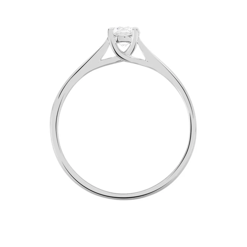 Bague Solitaire Victoria Or Blanc Diamant