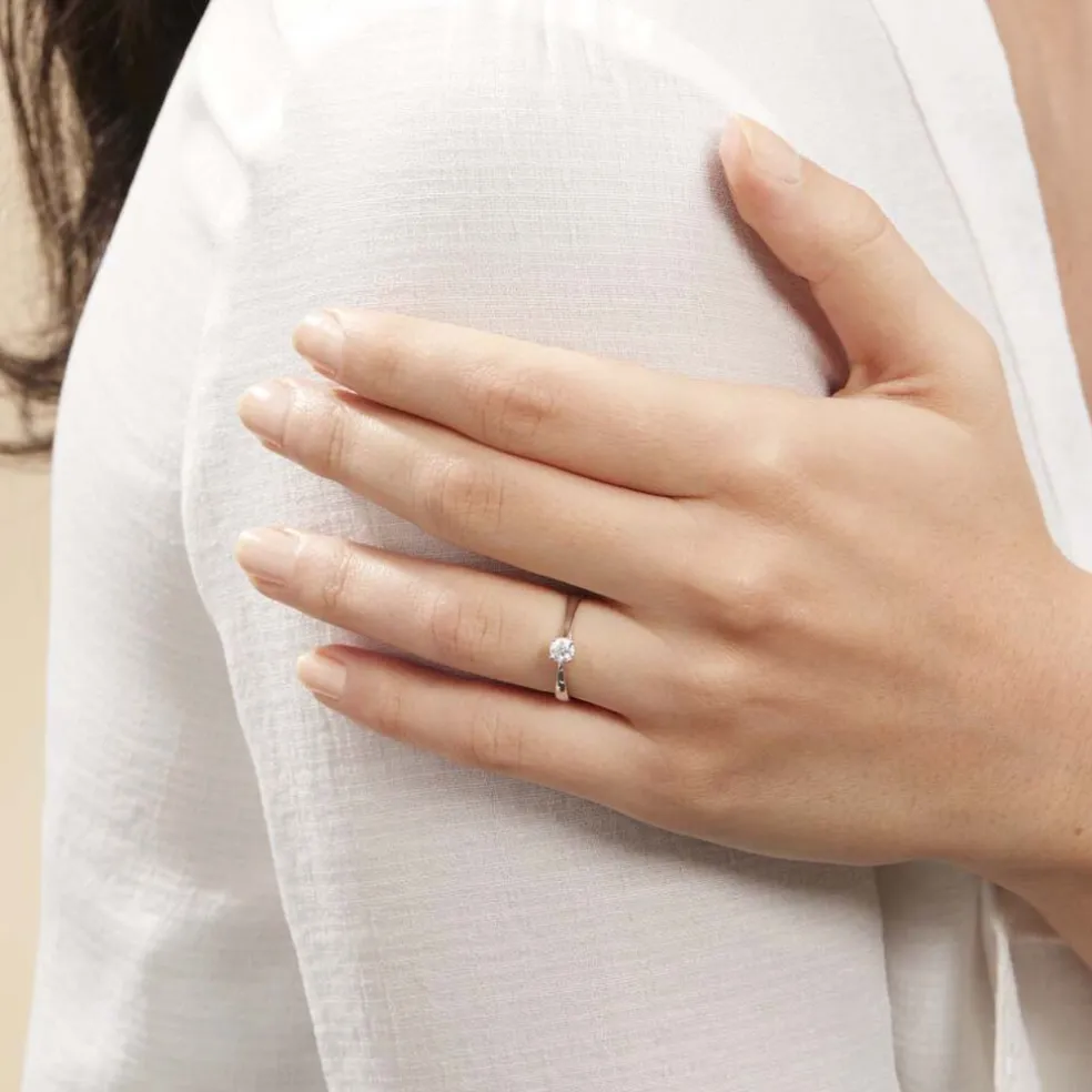 Bague Solitaire Victoria Or Blanc Diamant
