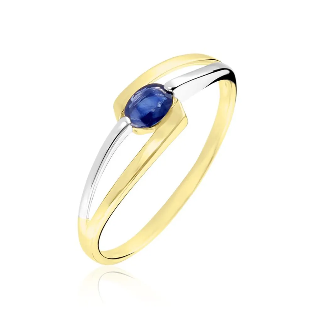 Bague Sylvene Or Bicolore Saphir